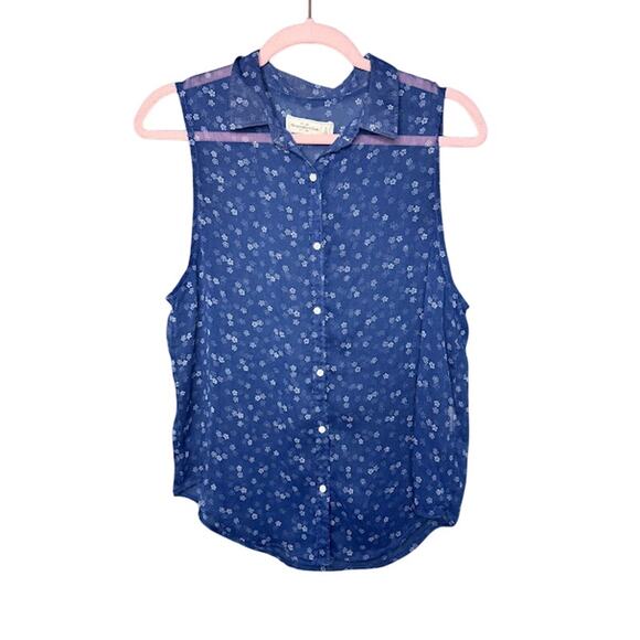 Abercrombie & Fitch Button Up Tank Juniors Size Small Floral Vintage Y2K Ditsy - Picture 1 of 5